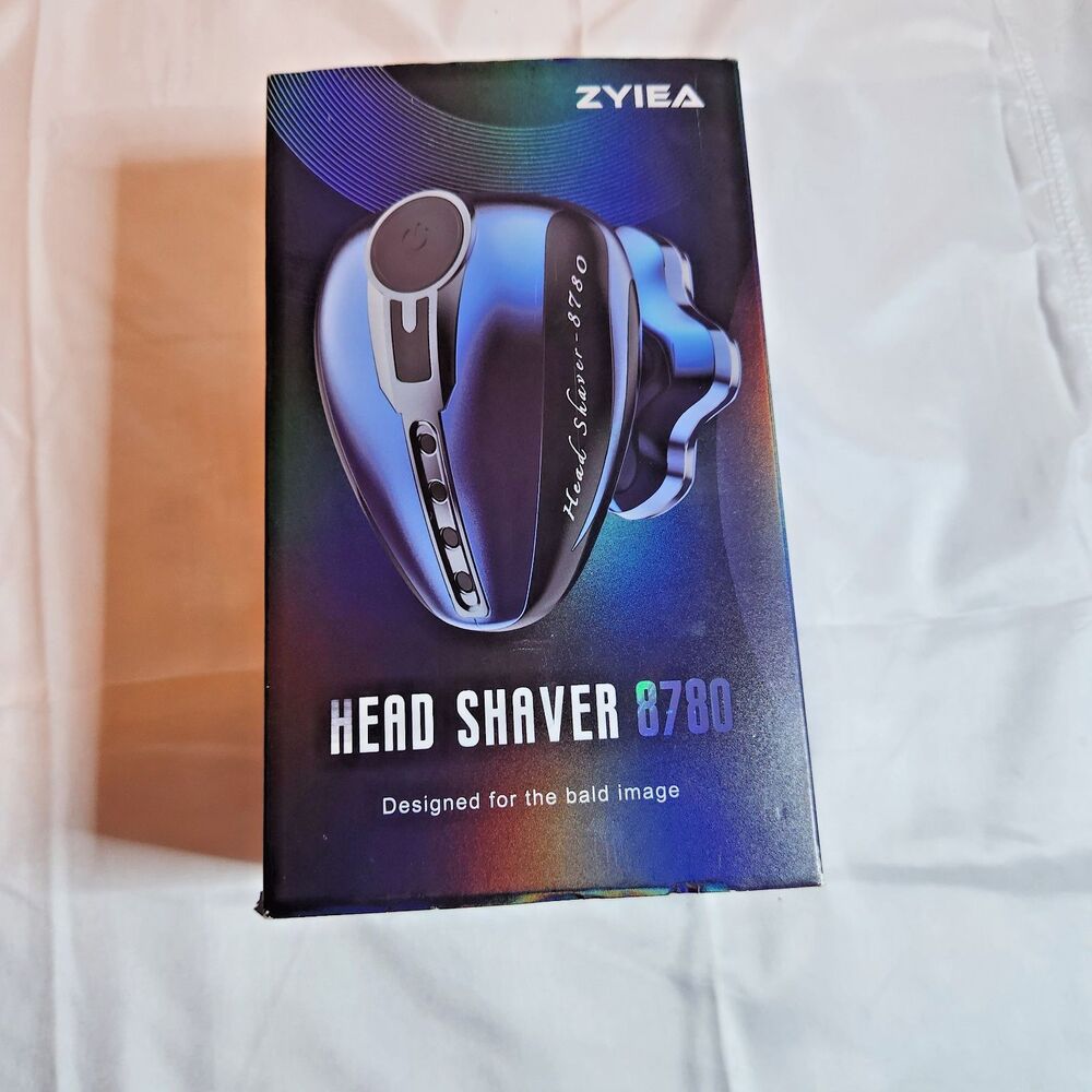 ZYIEA 8780 Electric Bald Head Shaver Wet Dry Waterproof Rechargeable Blue New